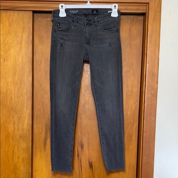Ag Adriano Goldschmied Gray The Stevie Capri Skinny Cropped Jeans - 26 - Picture 1 of 6